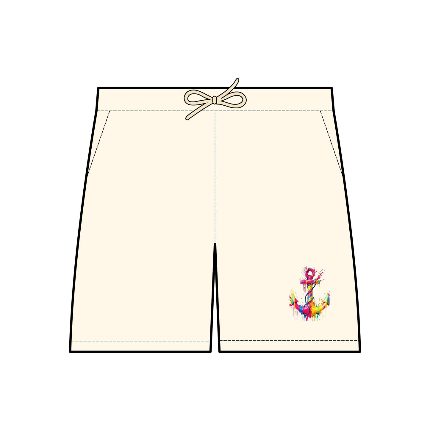 Vibrant Unisex Fleece Sweat Shorts with Artistic Design - Perfect for Summer Leisure and Active Days