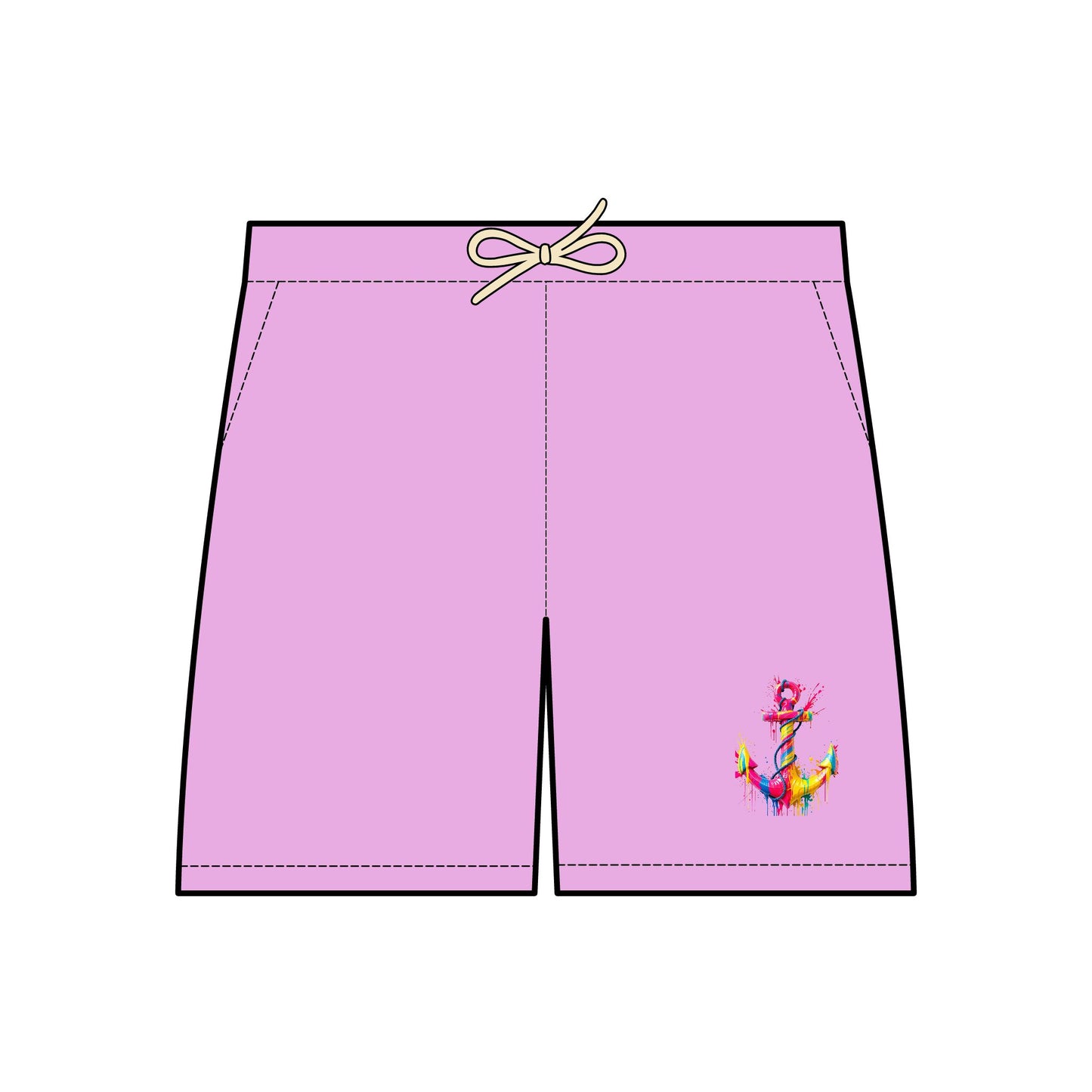 Vibrant Unisex Fleece Sweat Shorts with Artistic Design - Perfect for Summer Leisure and Active Days