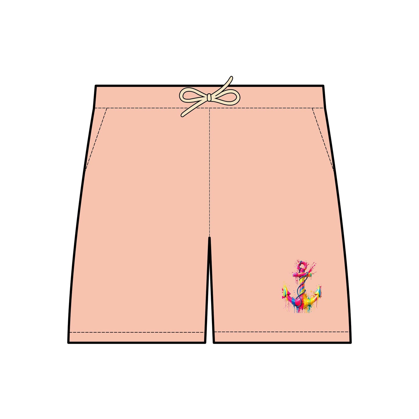 Vibrant Unisex Fleece Sweat Shorts with Artistic Design - Perfect for Summer Leisure and Active Days