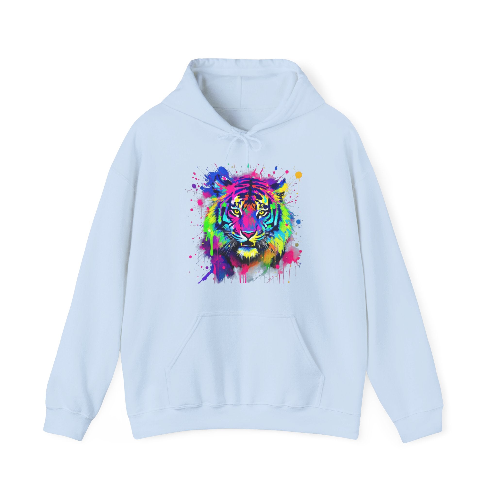 Colorful Tiger Hoodie – Unisex Heavy Blend™, Rainbow Tiger Sweatshirt, Graphic Hoodie, Animal Lover Gift, Unique Hooded Sweatshirt