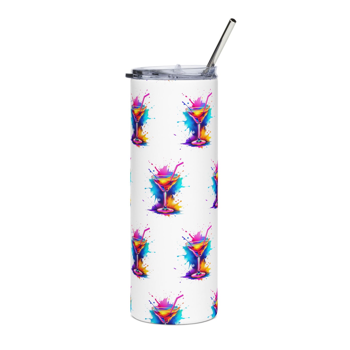 Colorful Martini Stainless Steel Tumbler - 20oz, Perfect for Parties & Celebrations