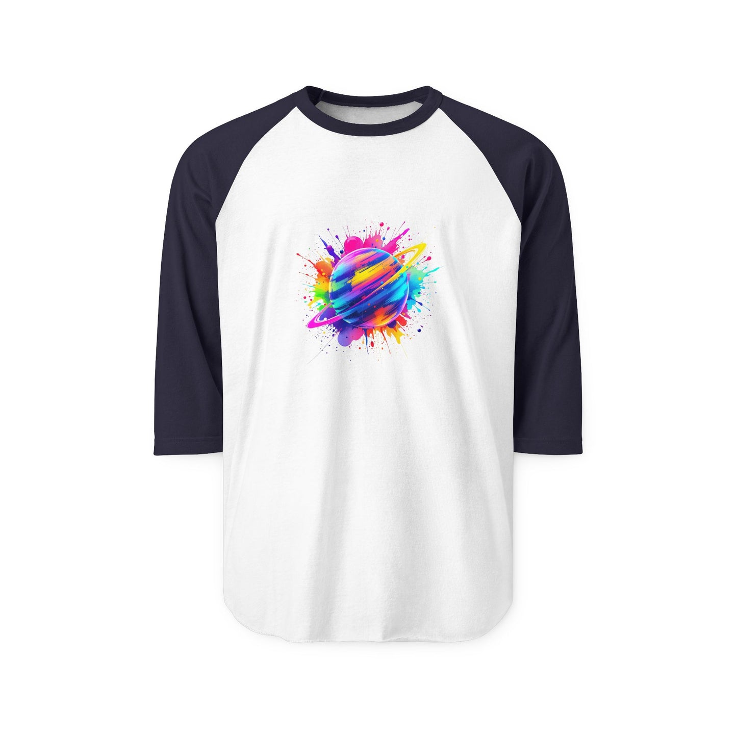 Colorful Planet Graphic Unisex Raglan Shirt - Perfect for Space Lovers!