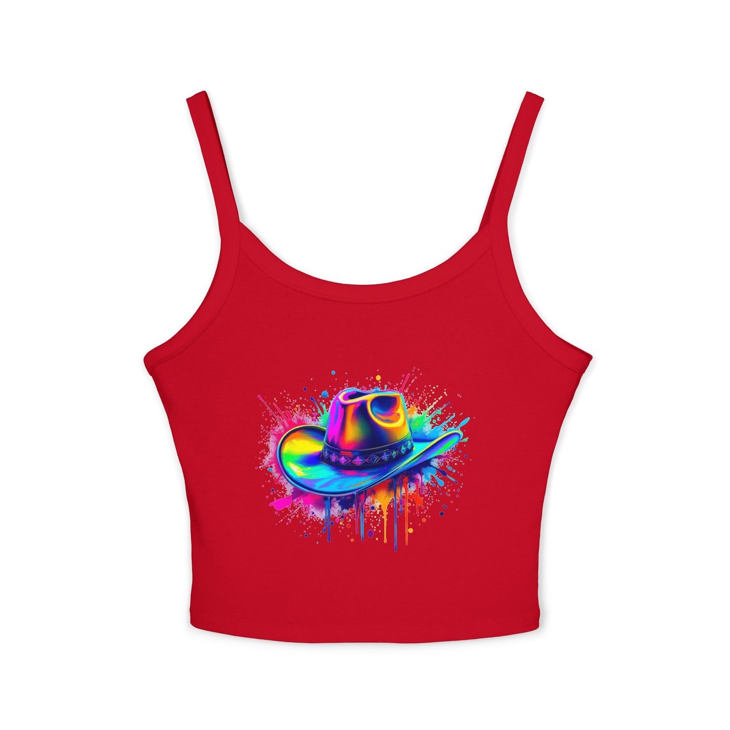 Colorful Cowboy Hat Spaghetti Strap Tank Top