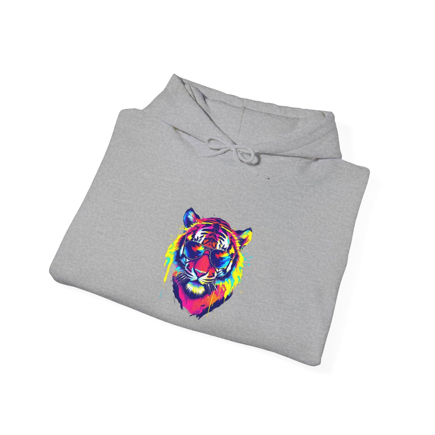 Vibrant Tiger Graphic Hoodie - Unisex Heavy Blend™ with 'STEALTH MODE' Design