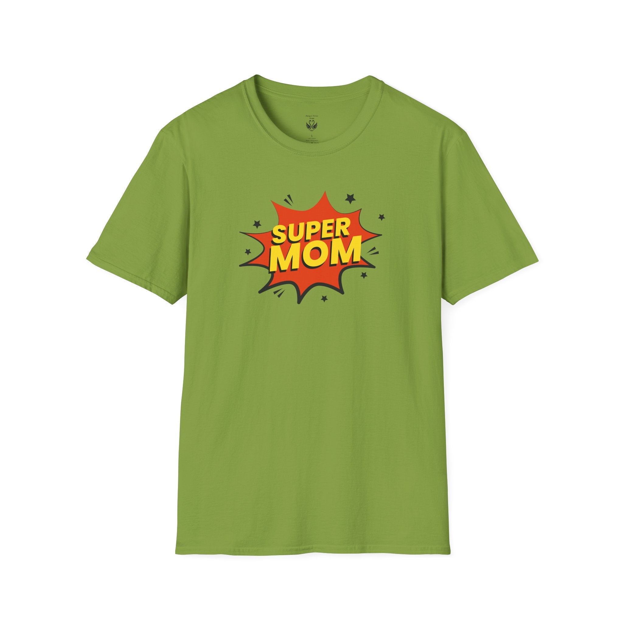 Super Mom Unisex Softstyle T-Shirt | Gift for Mother's Day, Funny Mom Tee, Birthday Present for Mom, Family Apparel, Casual Wear