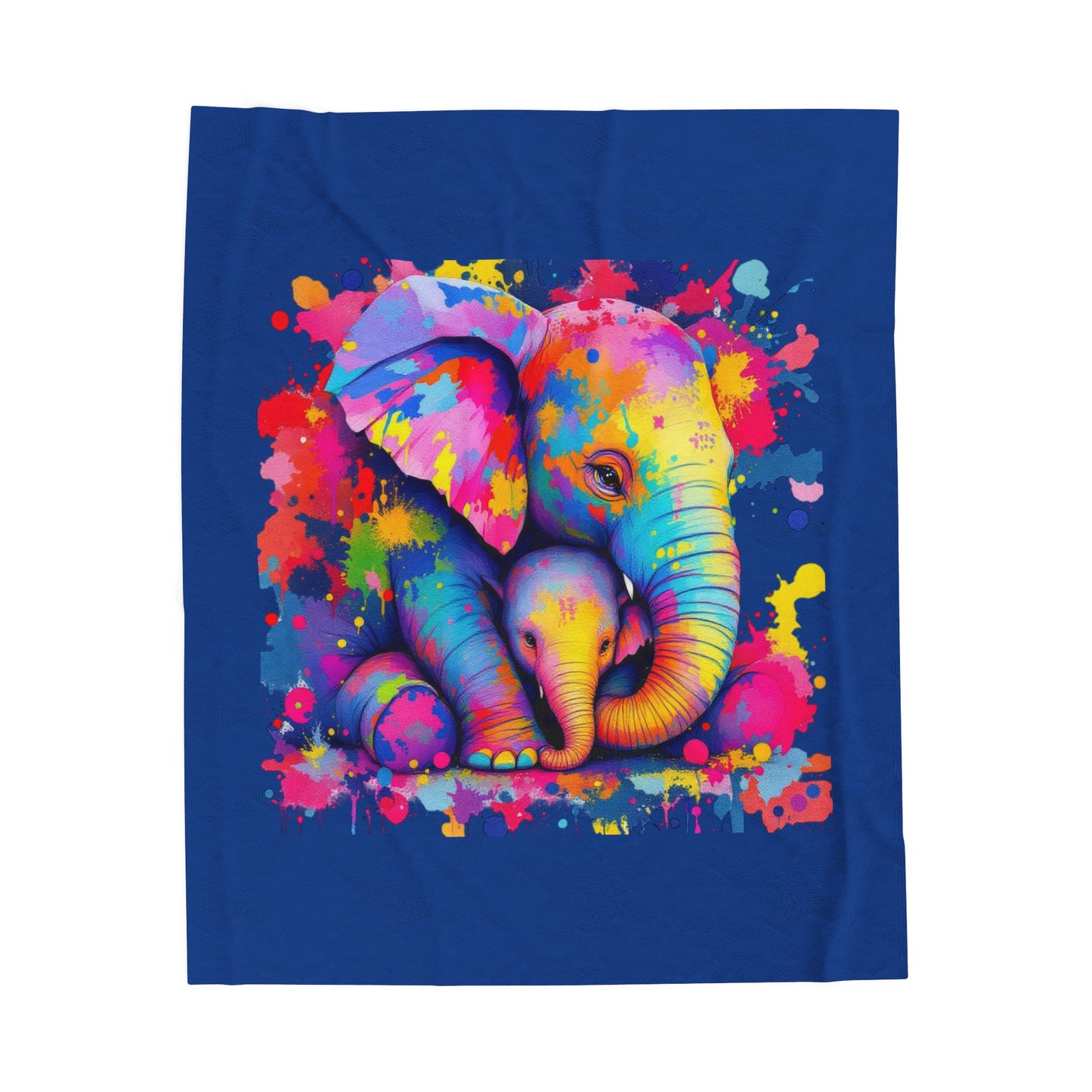 Colorful Elephant Velveteen Plush Blanket – Cozy Comfort for Animal Lovers