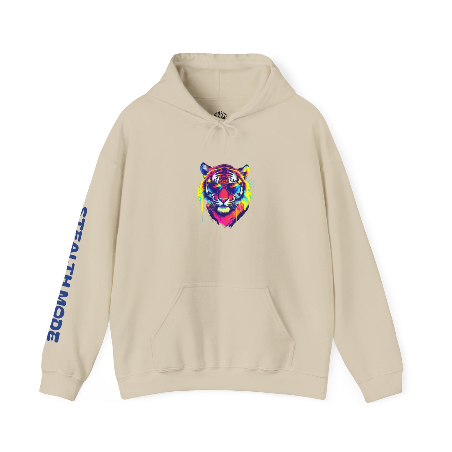 Vibrant Tiger Graphic Hoodie - Unisex Heavy Blend™ with 'STEALTH MODE' Design