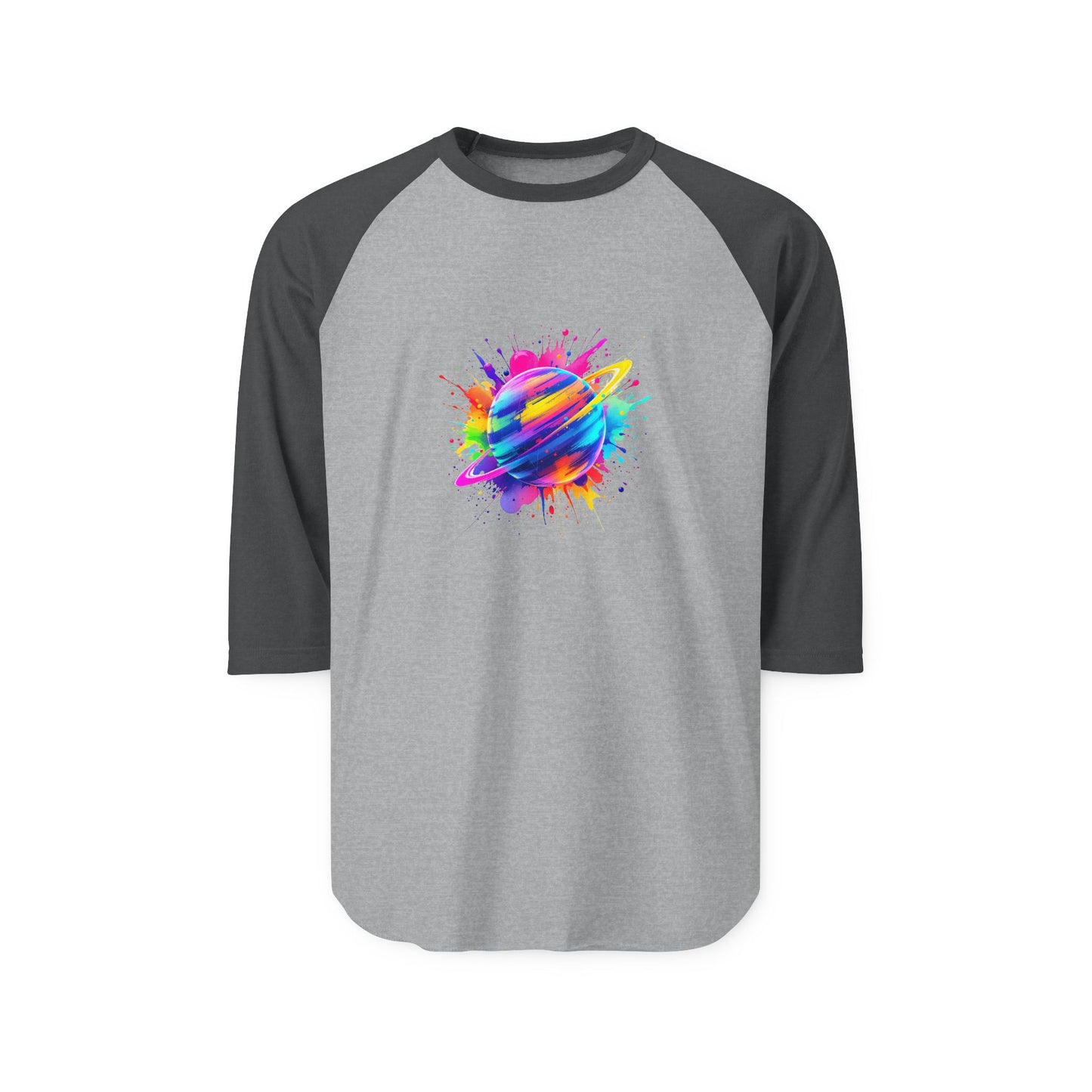 Colorful Planet Graphic Unisex Raglan Shirt - Perfect for Space Lovers!