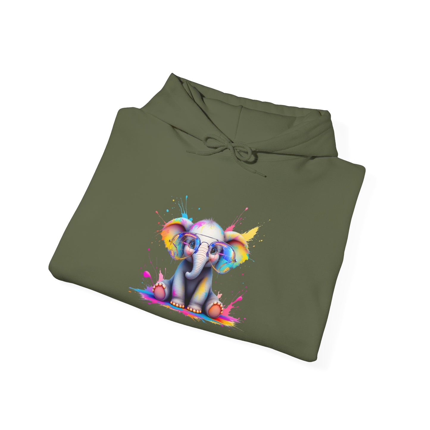 Colorful Elephant Design Unisex Heavy Blend™ Hooded Sweatshirt - Never Forget