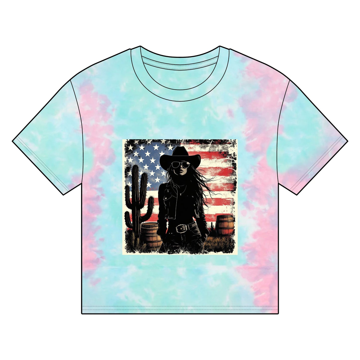 American Cowboy Graphic Boxy T-Shirt for Women