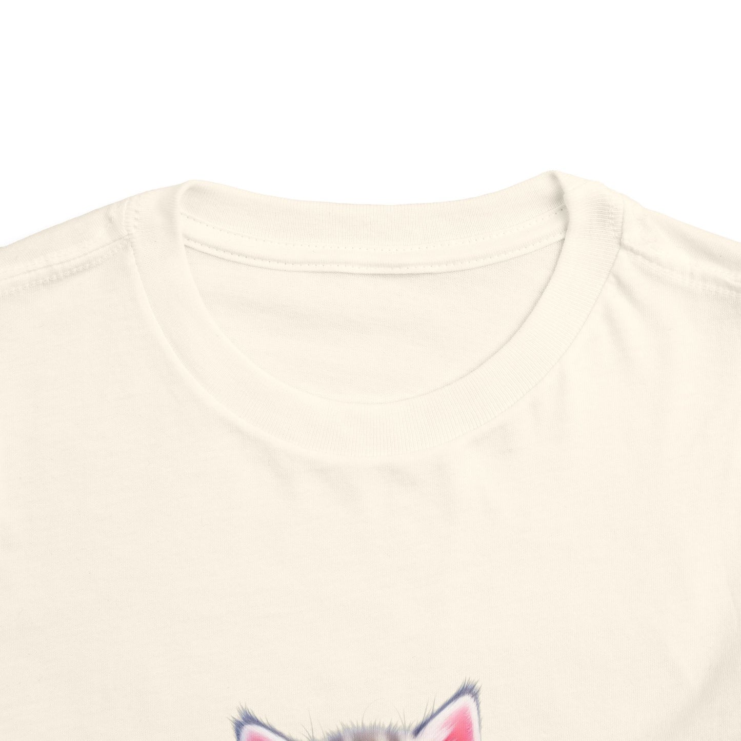 Cute Cat Toddler Tee - Whimsical Graphic Short Sleeve Shirt for Kids