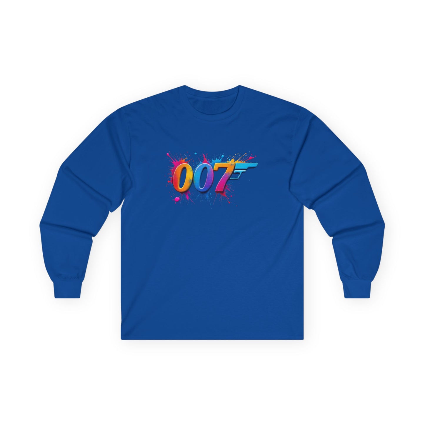 Colorful 007 Long Sleeve Tee - Stylish Unisex Cotton Shirt for Fans