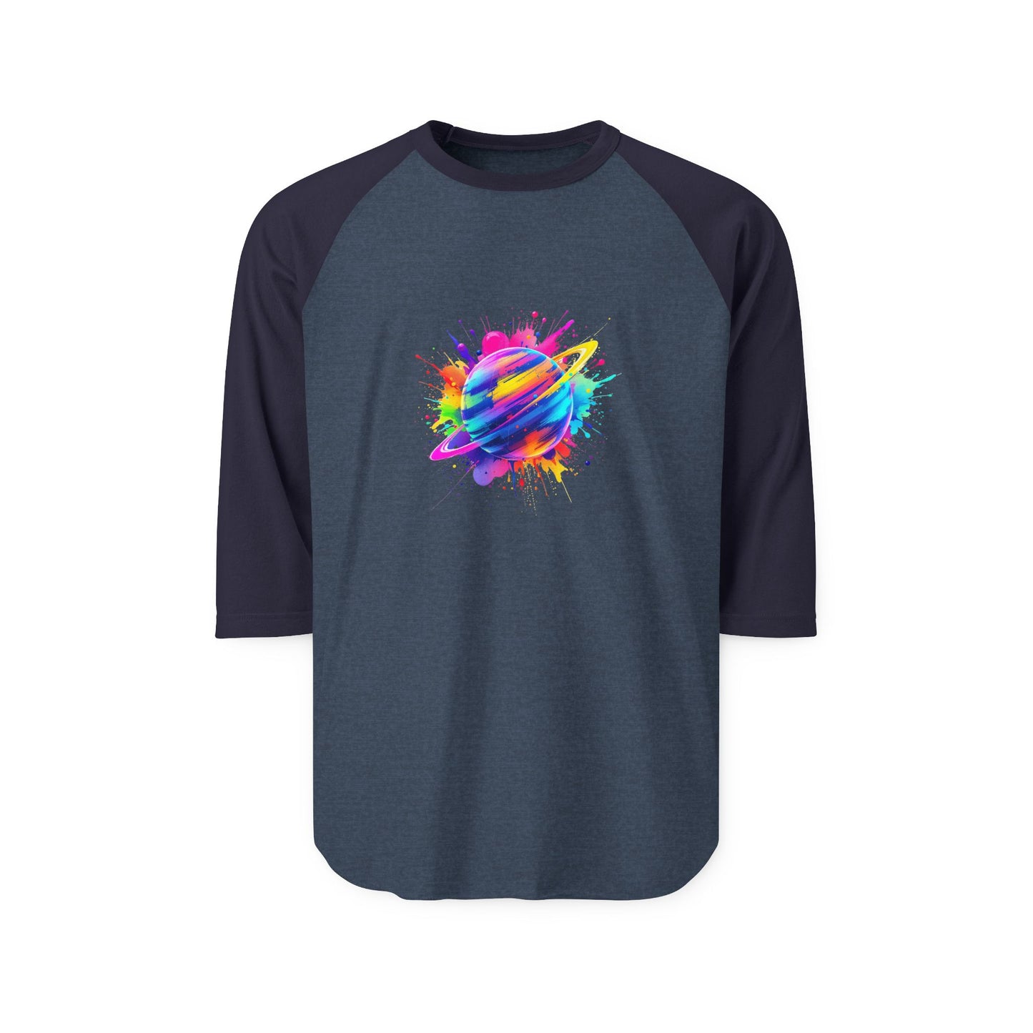 Colorful Planet Graphic Unisex Raglan Shirt - Perfect for Space Lovers!