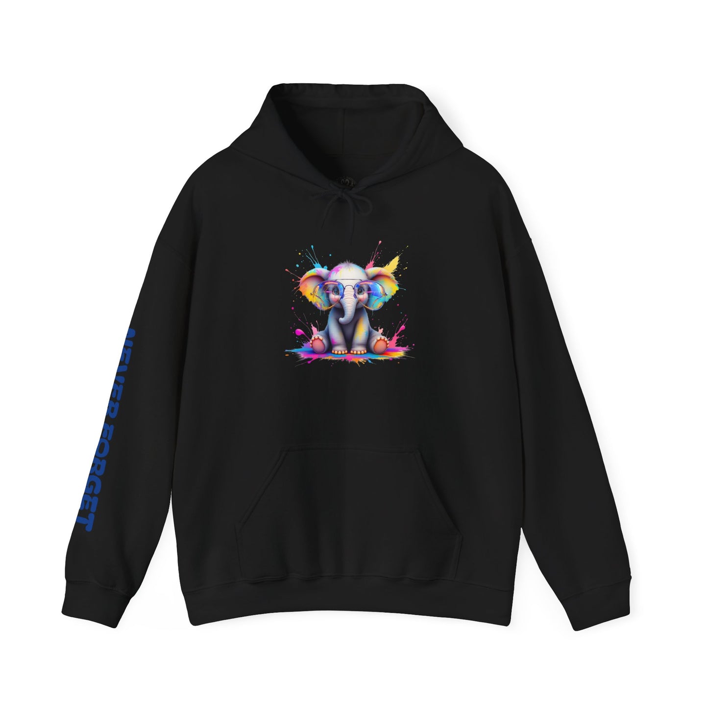 Colorful Elephant Design Unisex Heavy Blend™ Hooded Sweatshirt - Never Forget