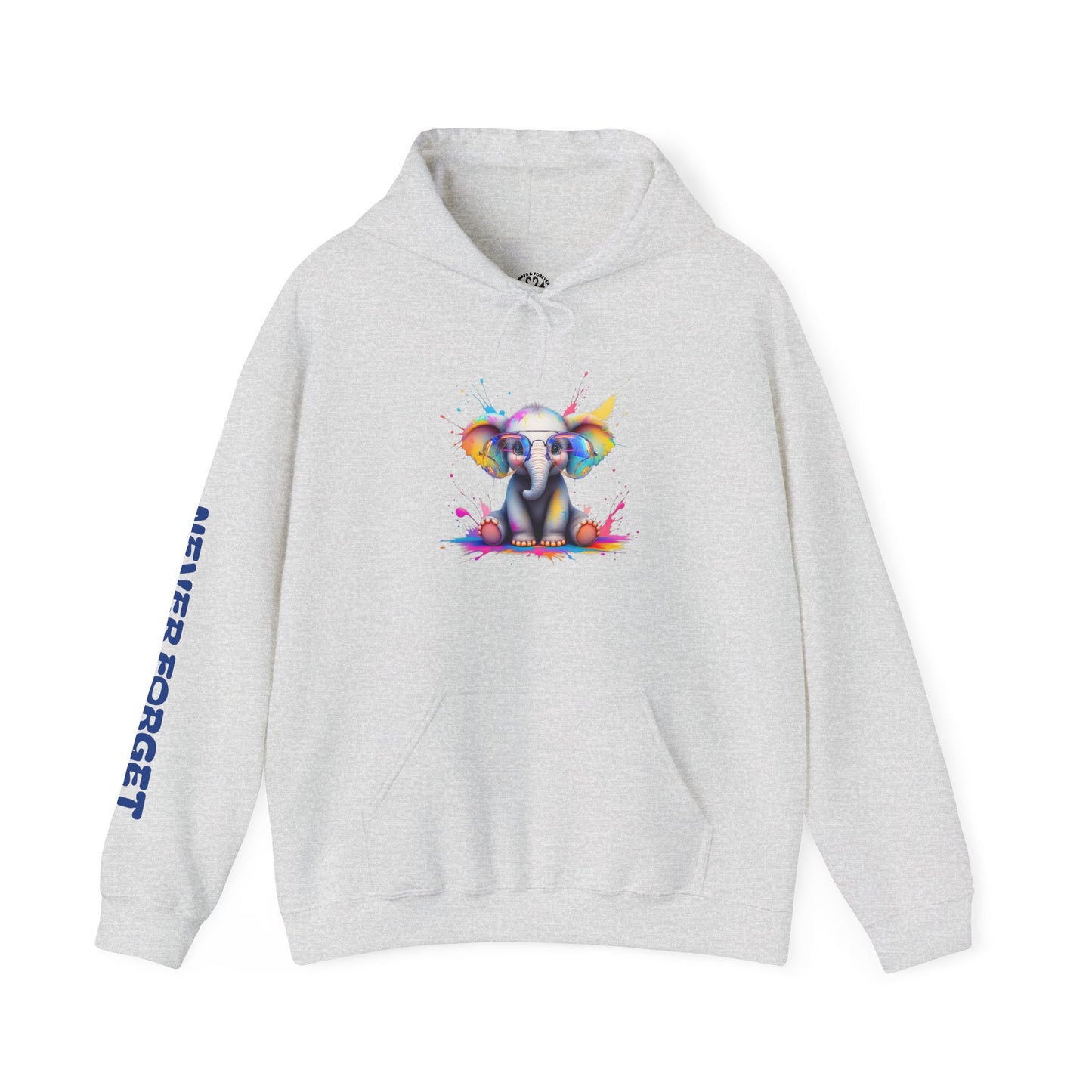 Colorful Elephant Design Unisex Heavy Blend™ Hooded Sweatshirt - Never Forget