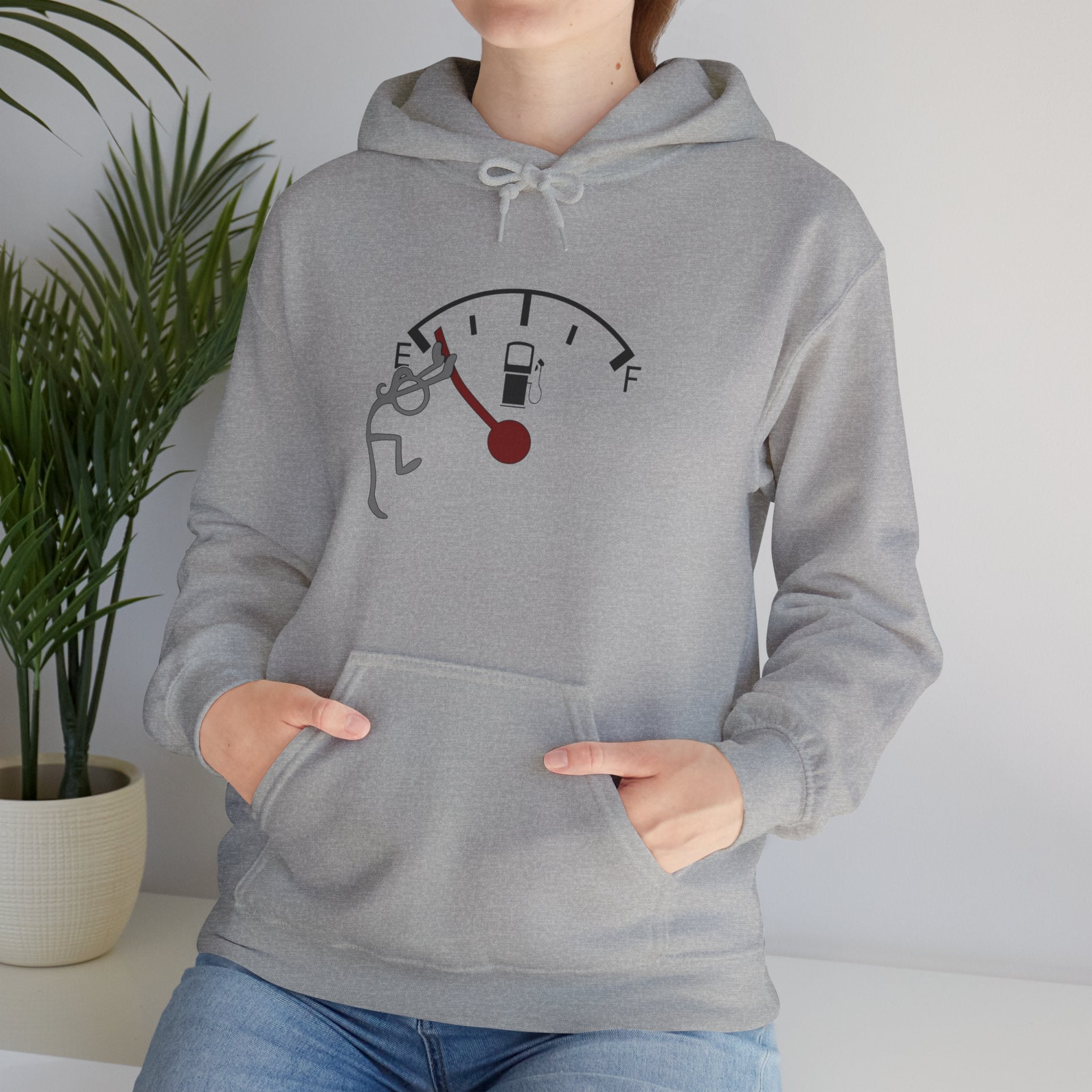 Fuel Gauge Graphic Hoodie, Unisex Sweatshirt for Gamers, Cozy Gift for Tech Lovers, Perfect for Casual Wear, Comfy Everyday Hoodie