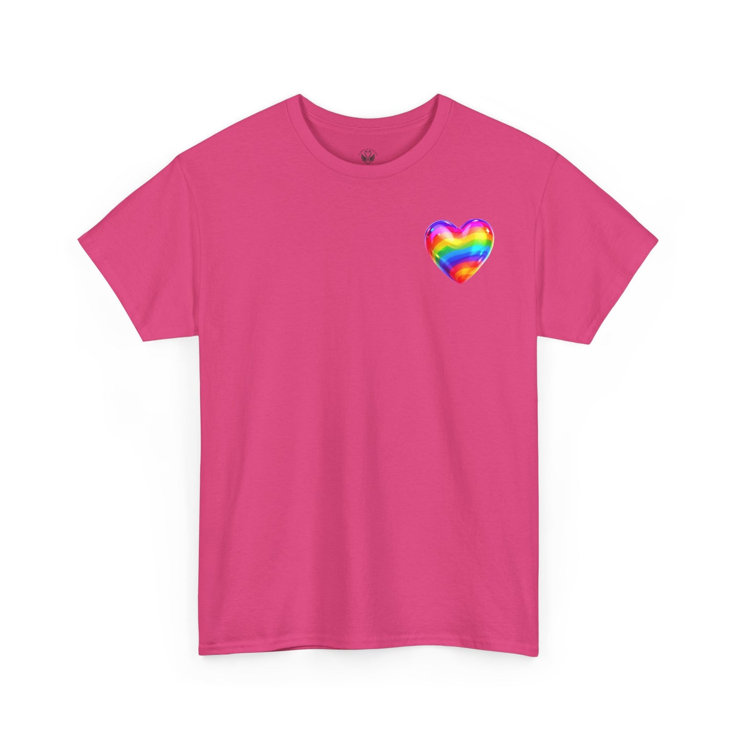 Rainbow Heart Unisex Heavy Cotton Tee - Vibrant LGBT Pride T-Shirt