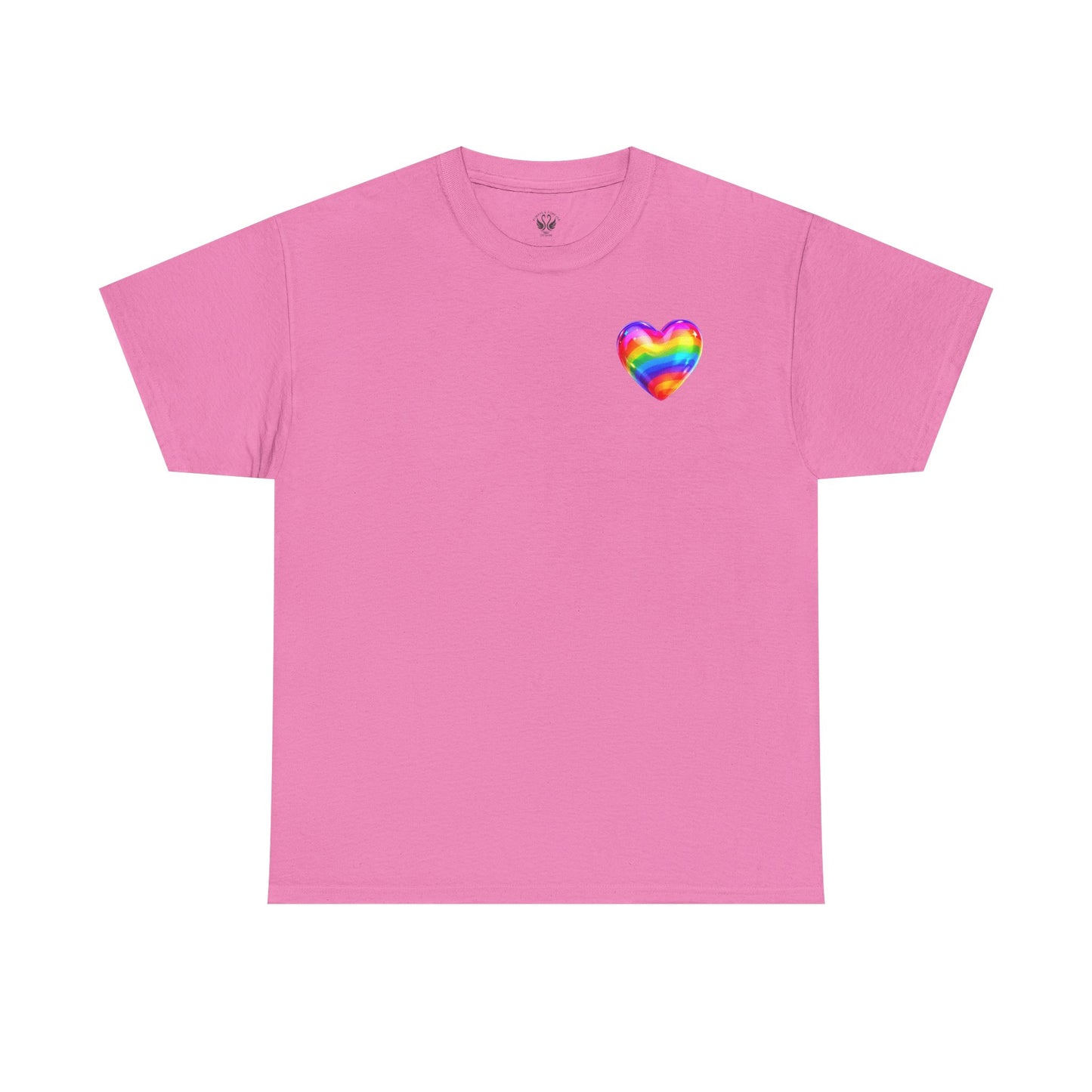Rainbow Heart Unisex Heavy Cotton Tee - Vibrant LGBT Pride T-Shirt