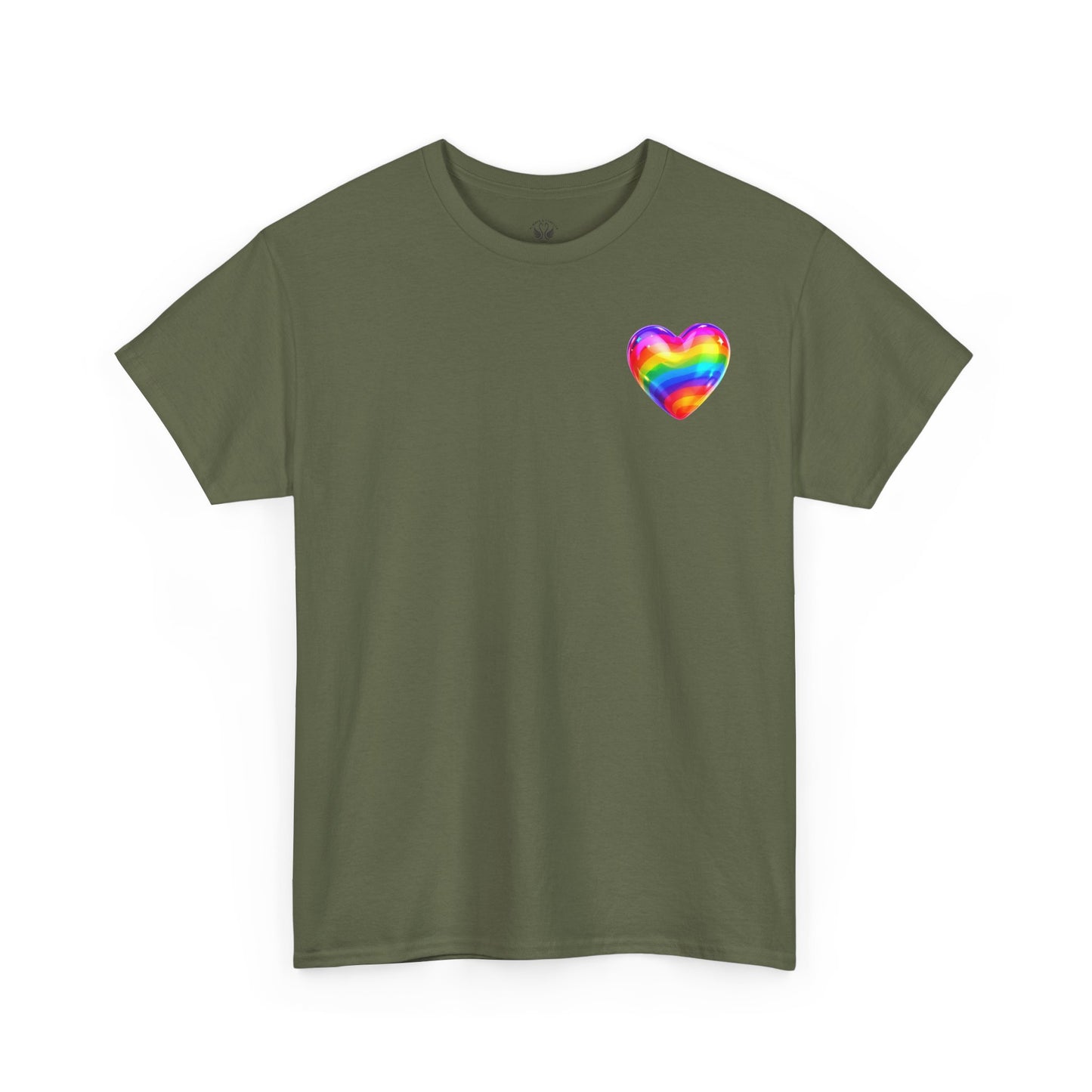 Rainbow Heart Unisex Heavy Cotton Tee - Vibrant LGBT Pride T-Shirt