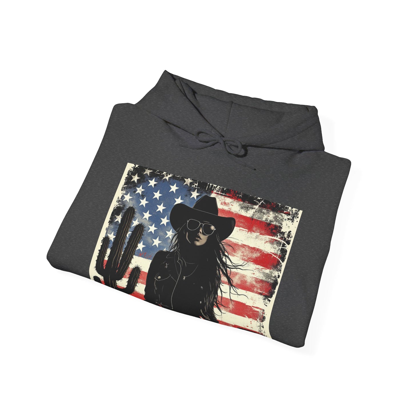 Vintage Western Style Hoodie with Cowboy Graphic