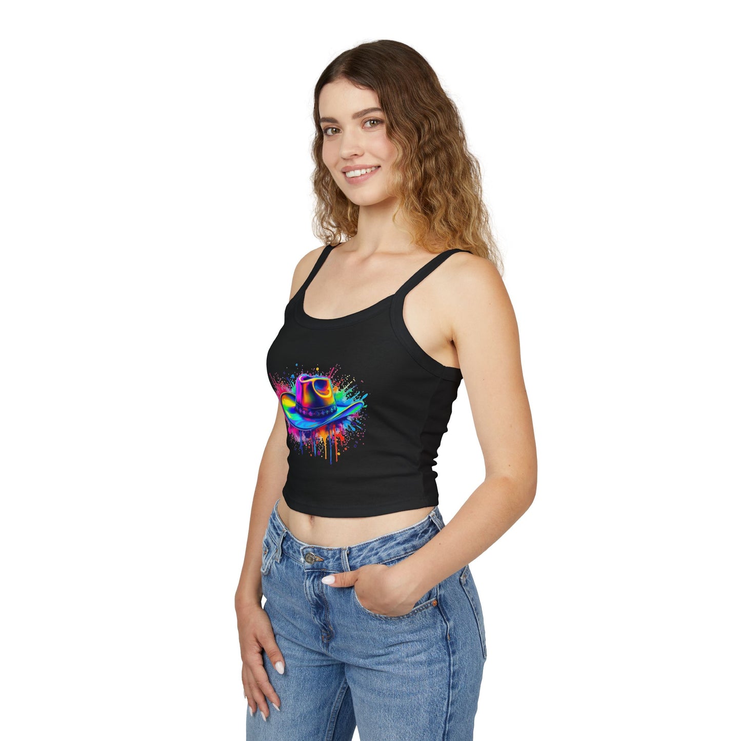 Colorful Cowboy Hat Spaghetti Strap Tank Top