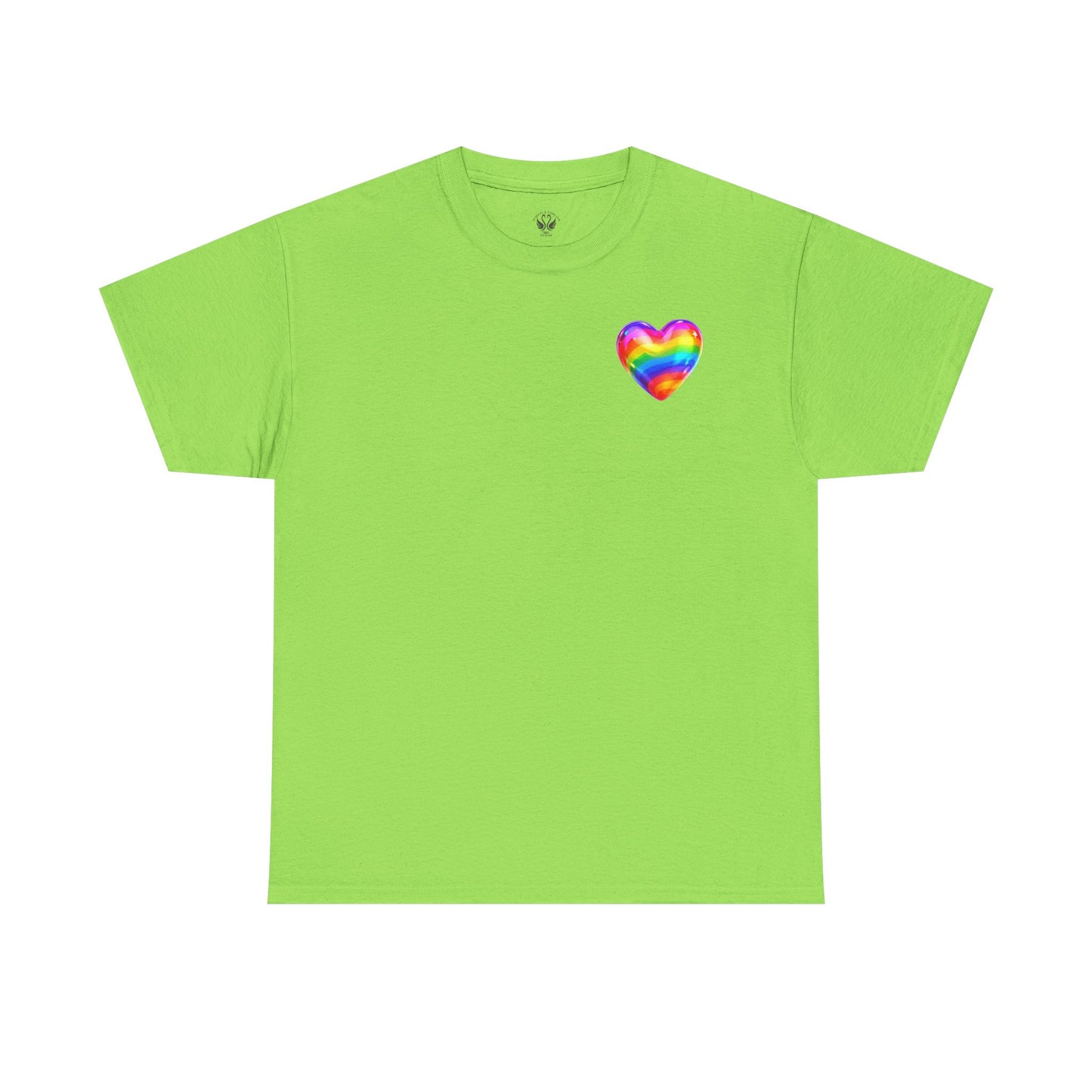 Rainbow Heart Unisex Heavy Cotton Tee - Vibrant LGBT Pride T-Shirt