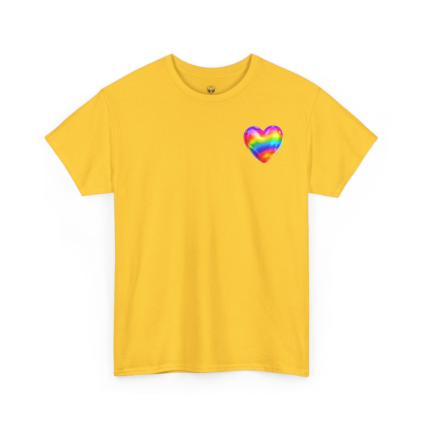 Rainbow Heart Unisex Heavy Cotton Tee - Vibrant LGBT Pride T-Shirt