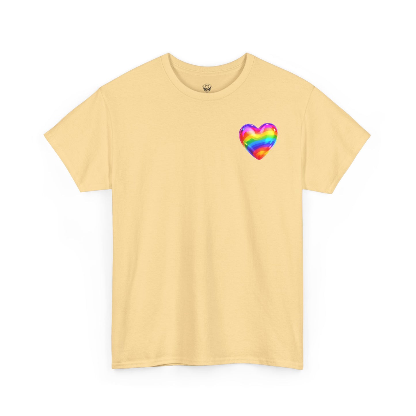 Rainbow Heart Unisex Heavy Cotton Tee - Vibrant LGBT Pride T-Shirt