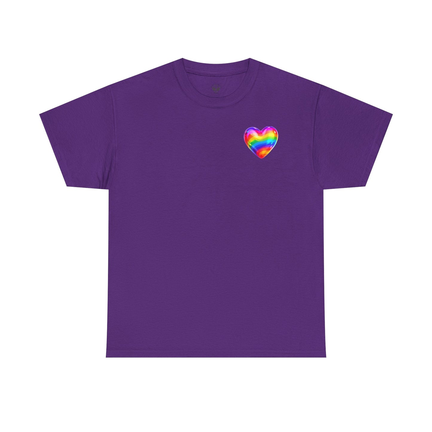 Rainbow Heart Unisex Heavy Cotton Tee - Vibrant LGBT Pride T-Shirt