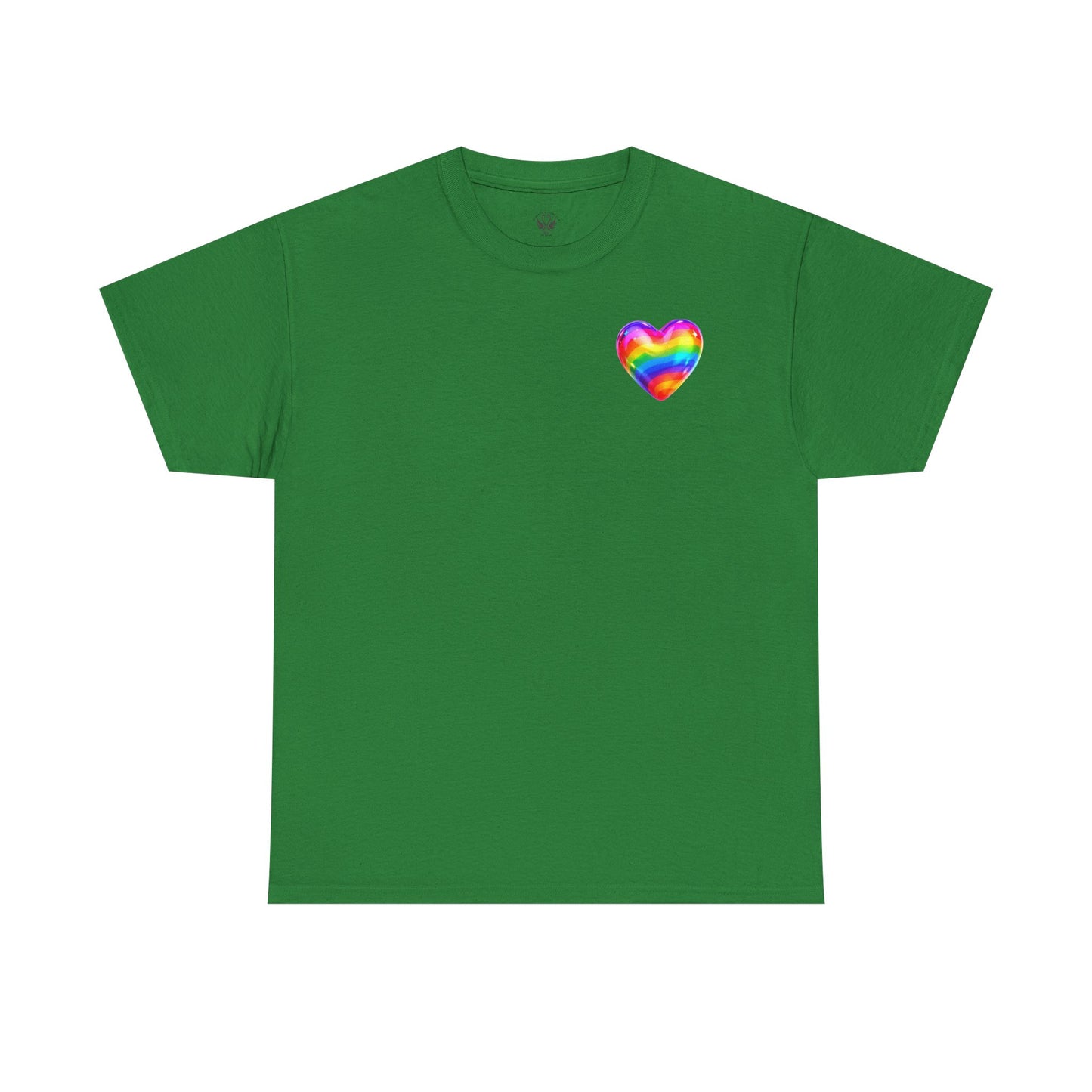 Rainbow Heart Unisex Heavy Cotton Tee - Vibrant LGBT Pride T-Shirt
