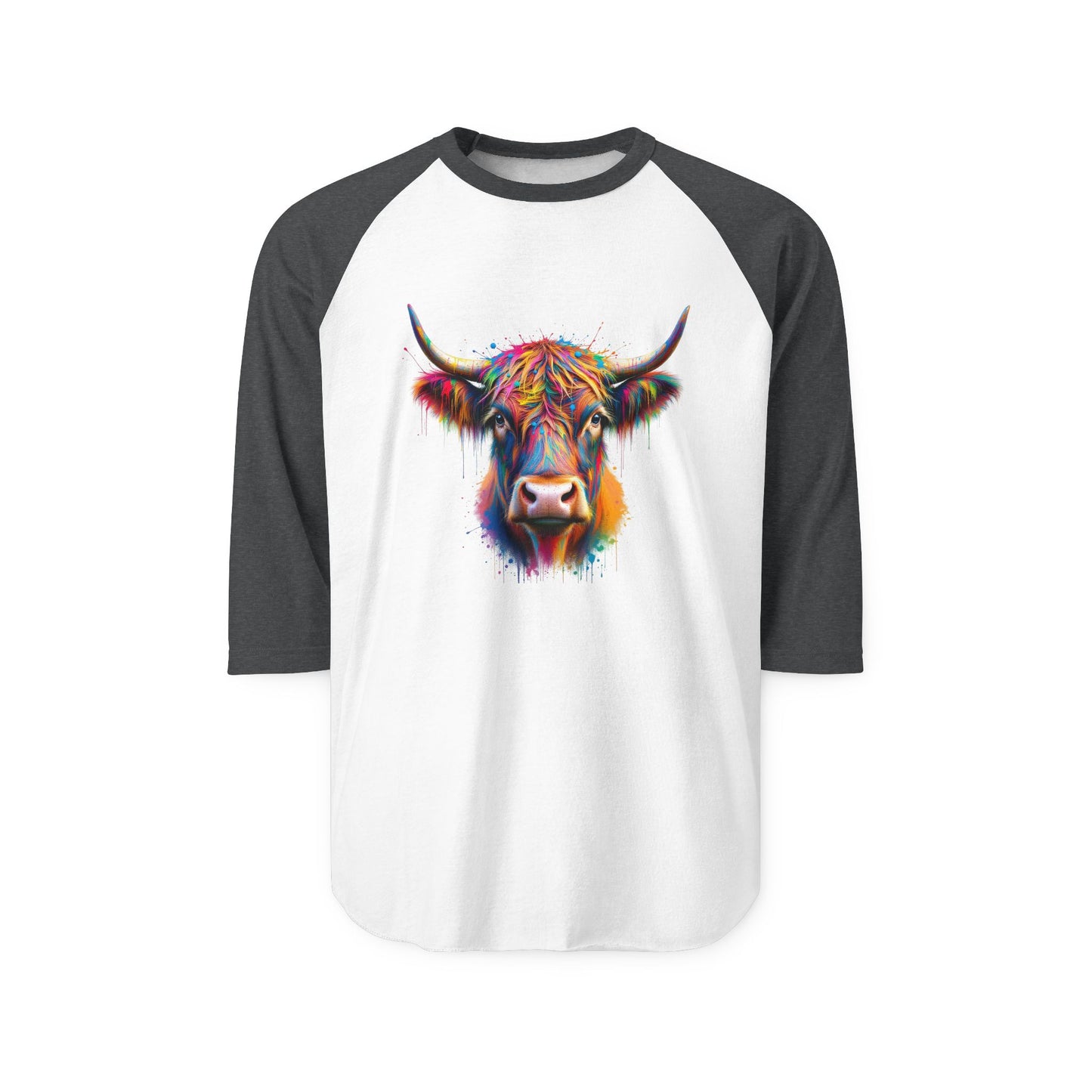 Colorful Cow Unisex Three-Quarter Sleeve Raglan Shirt