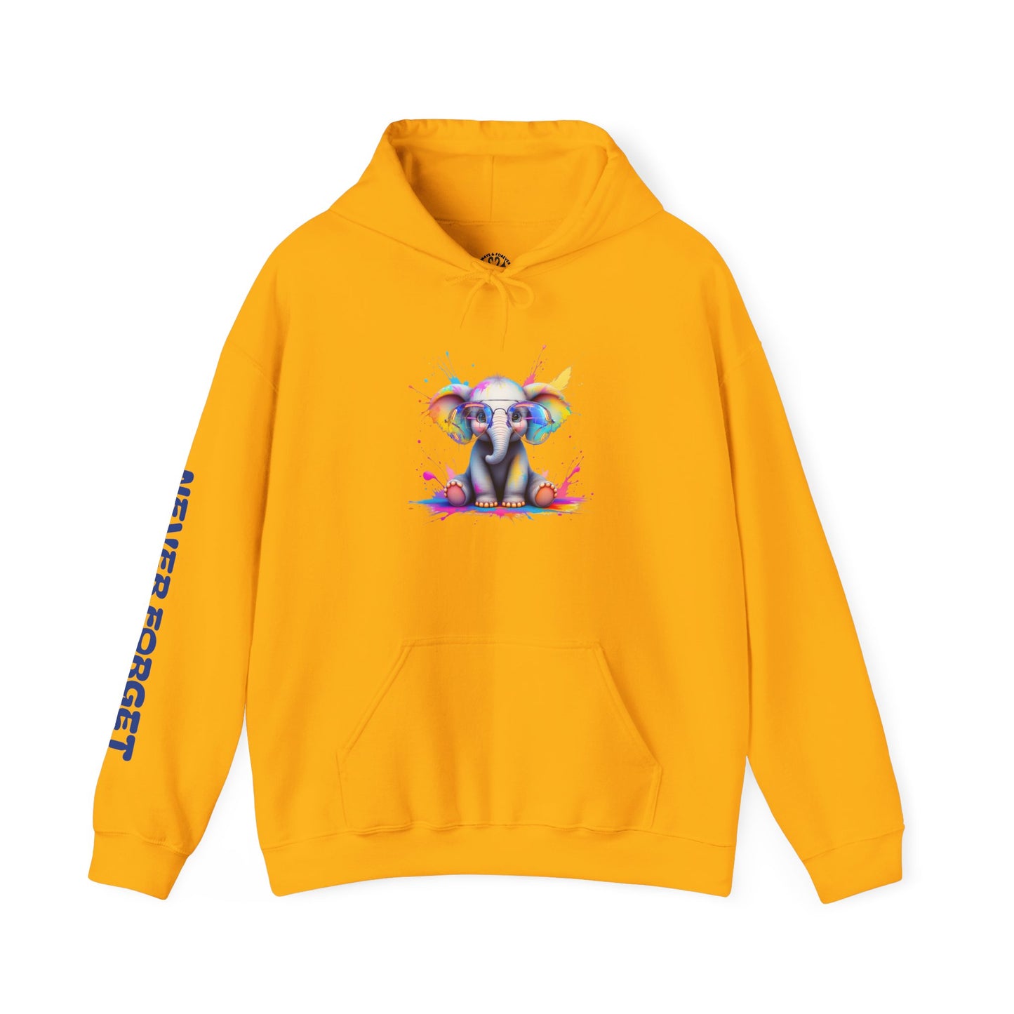 Colorful Elephant Design Unisex Heavy Blend™ Hooded Sweatshirt - Never Forget
