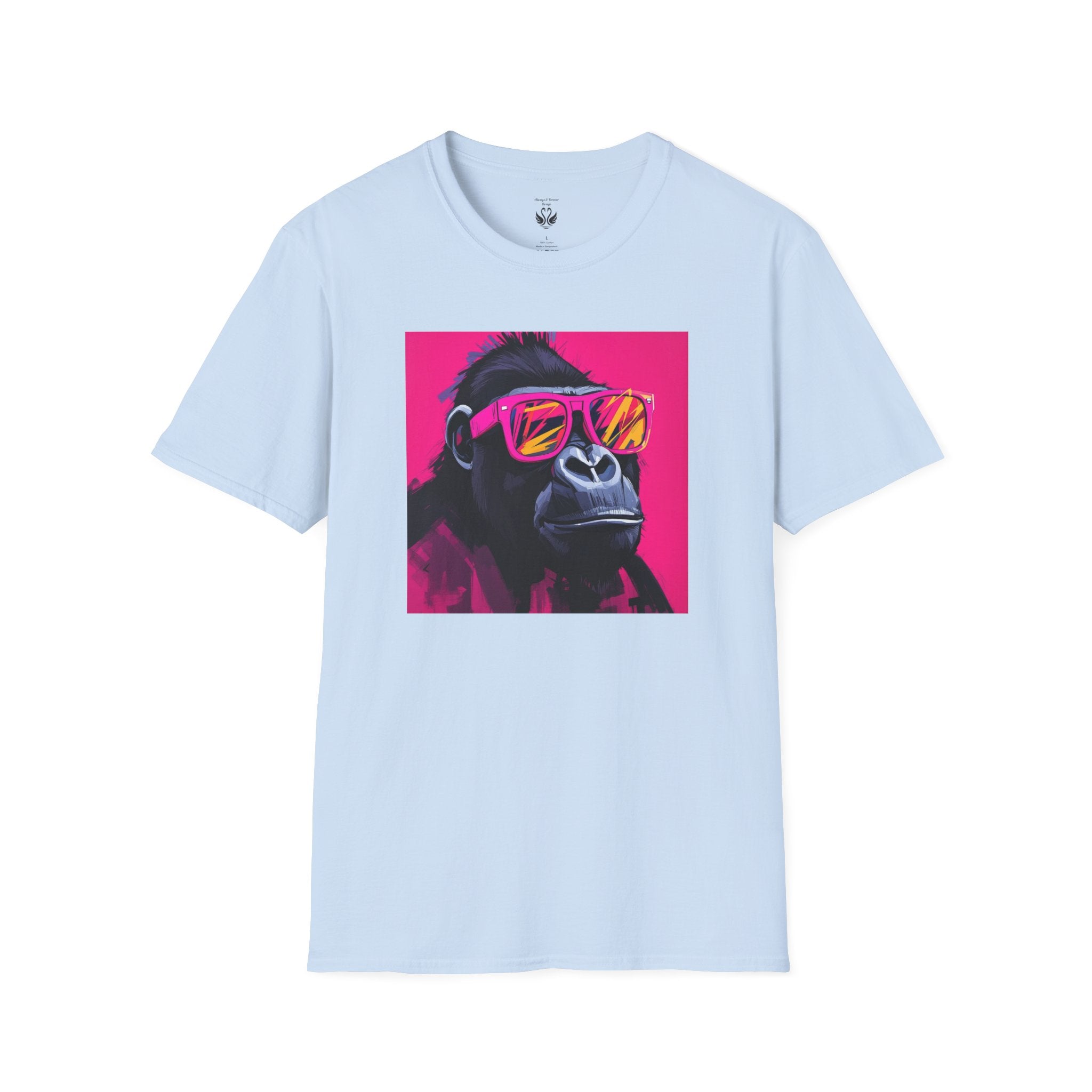 Retro Gorilla Graphic T-Shirt, Fun Animal Tee, Unisex Casual Wear, Birthday Gift, Summer Styles, Festival Fashion