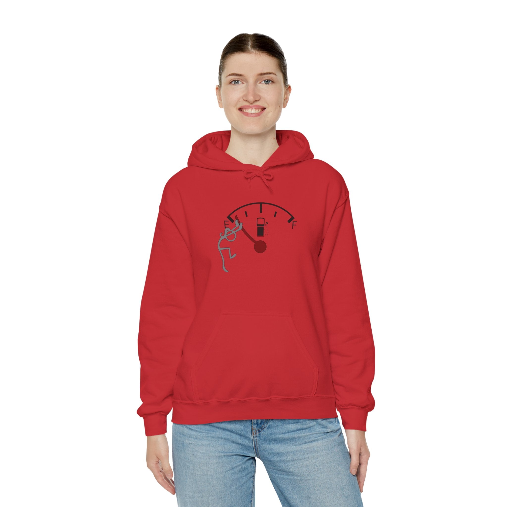 Fuel Gauge Graphic Hoodie, Unisex Sweatshirt for Gamers, Cozy Gift for Tech Lovers, Perfect for Casual Wear, Comfy Everyday Hoodie