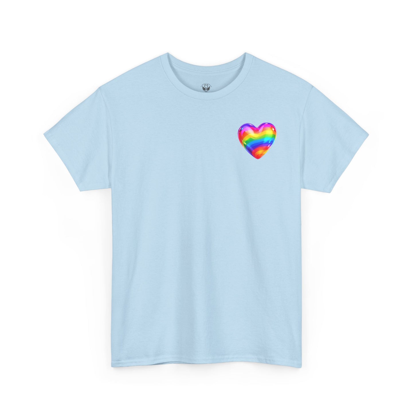 Rainbow Heart Unisex Heavy Cotton Tee - Vibrant LGBT Pride T-Shirt