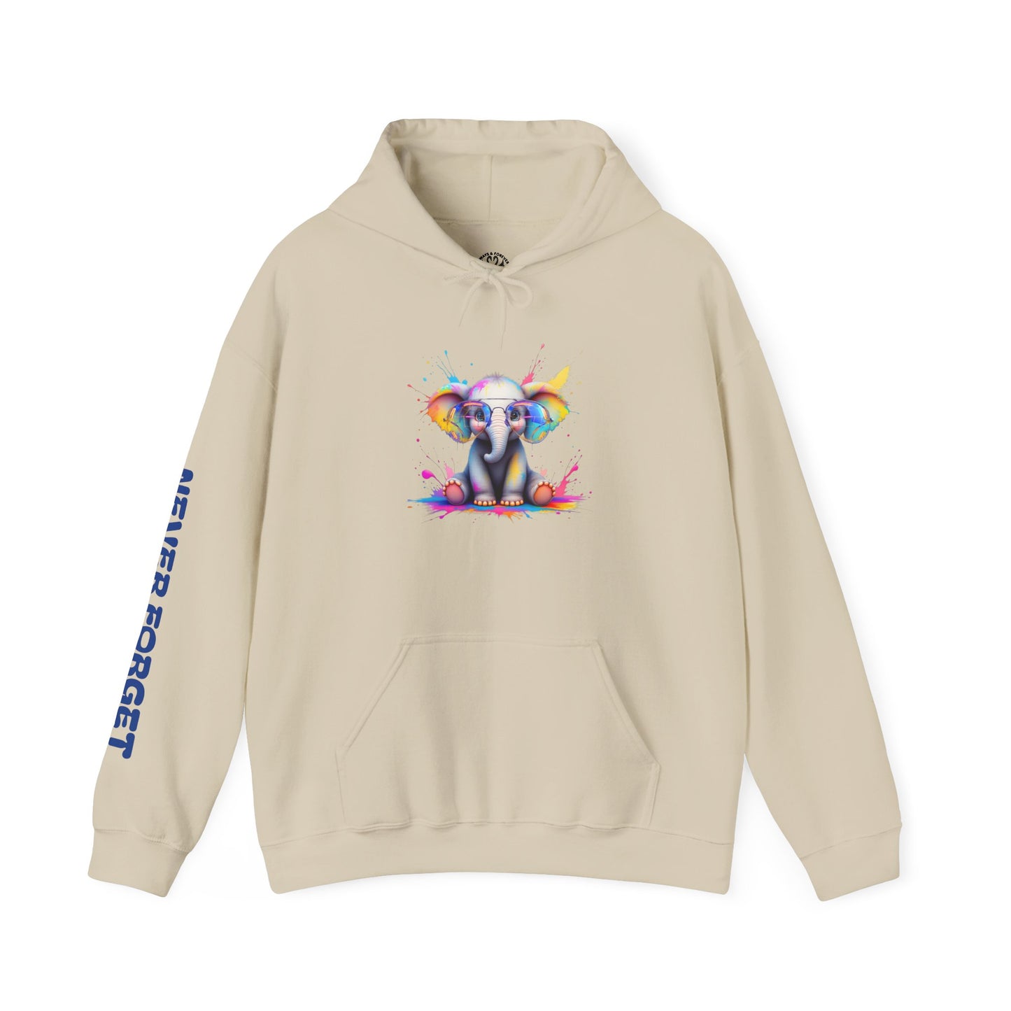 Colorful Elephant Design Unisex Heavy Blend™ Hooded Sweatshirt - Never Forget