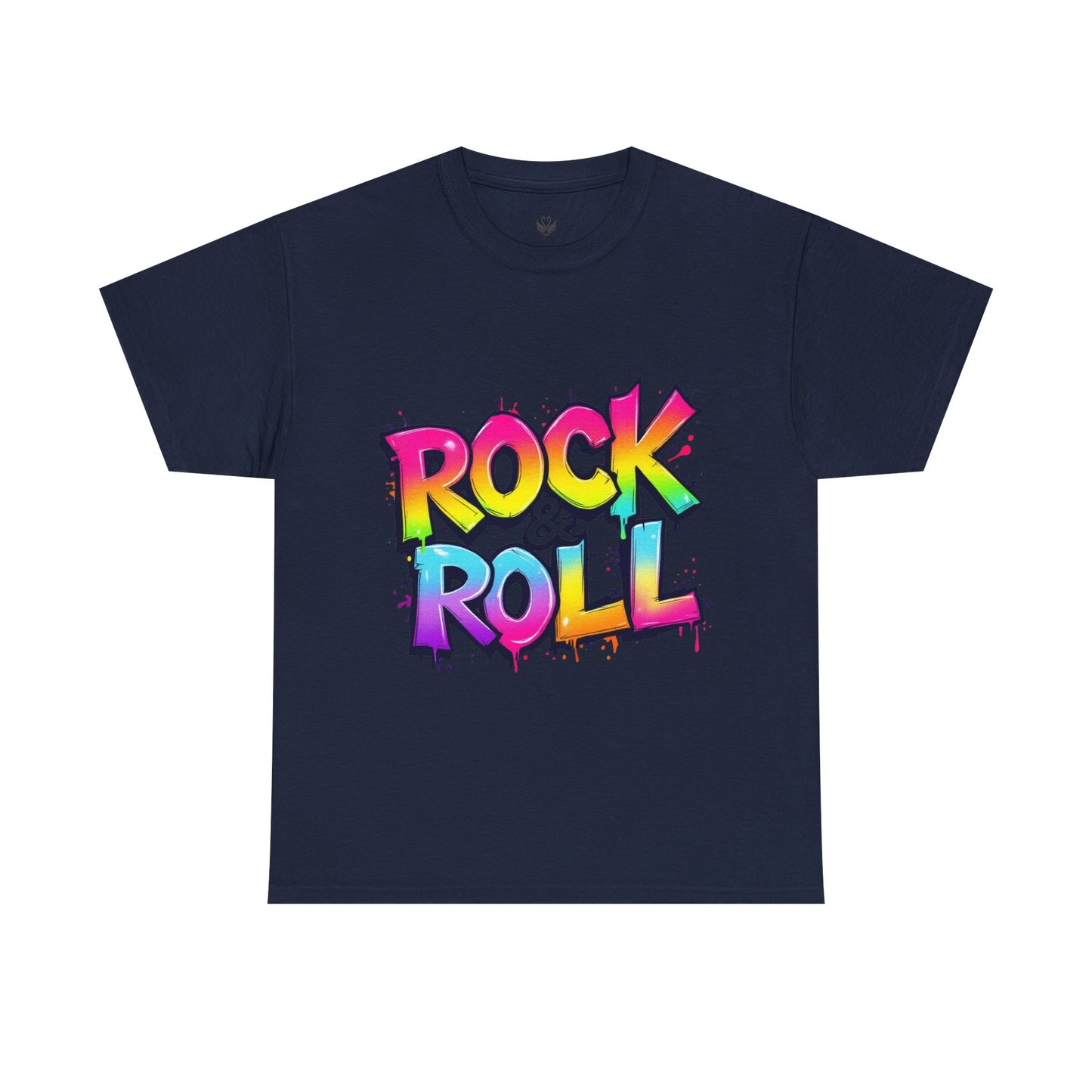Rock & Roll Unisex Heavy Cotton Tee - Vibrant Graffiti Style Shirt for Music Lovers