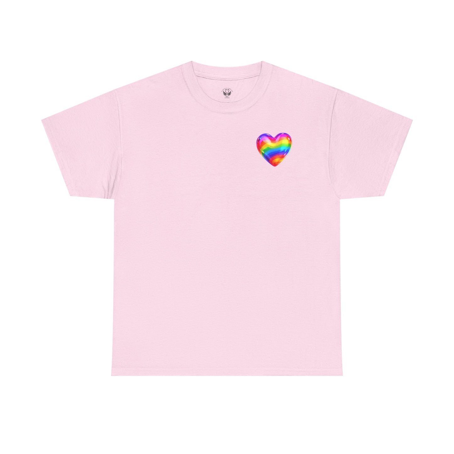 Rainbow Heart Unisex Heavy Cotton Tee - Vibrant LGBT Pride T-Shirt