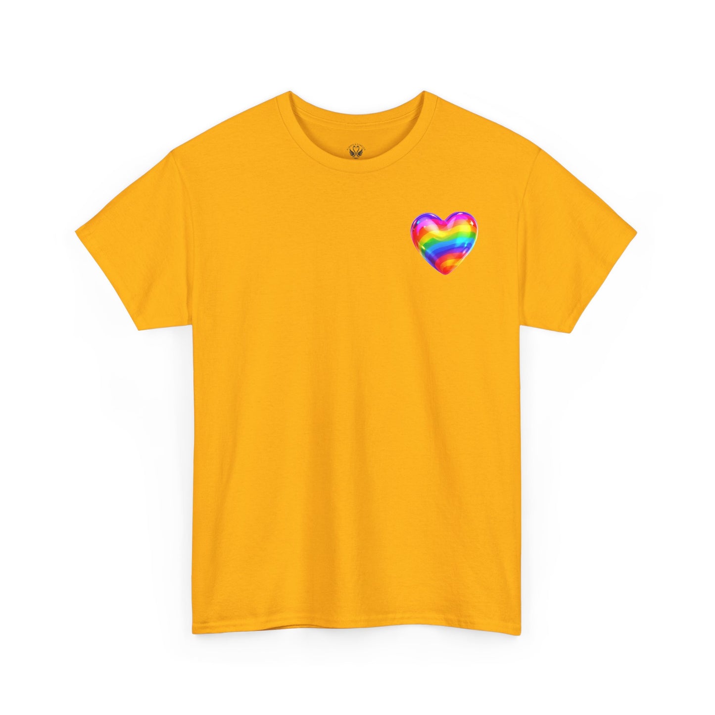 Rainbow Heart Unisex Heavy Cotton Tee - Vibrant LGBT Pride T-Shirt