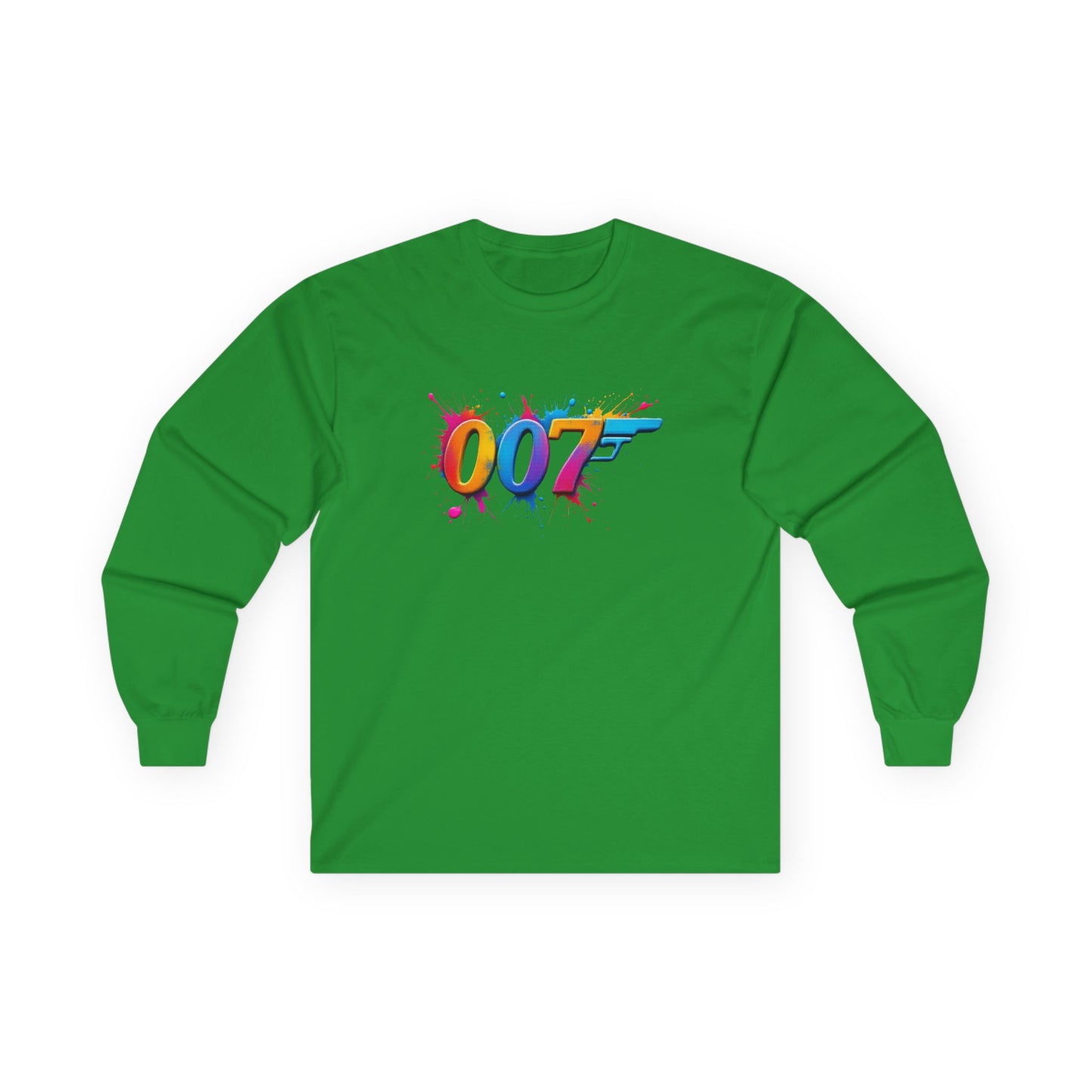 Colorful 007 Long Sleeve Tee - Stylish Unisex Cotton Shirt for Fans