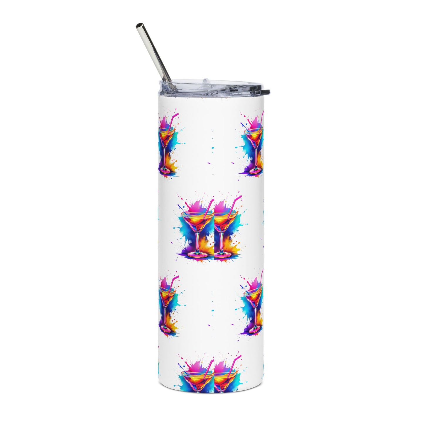 Colorful Martini Stainless Steel Tumbler - 20oz, Perfect for Parties & Celebrations