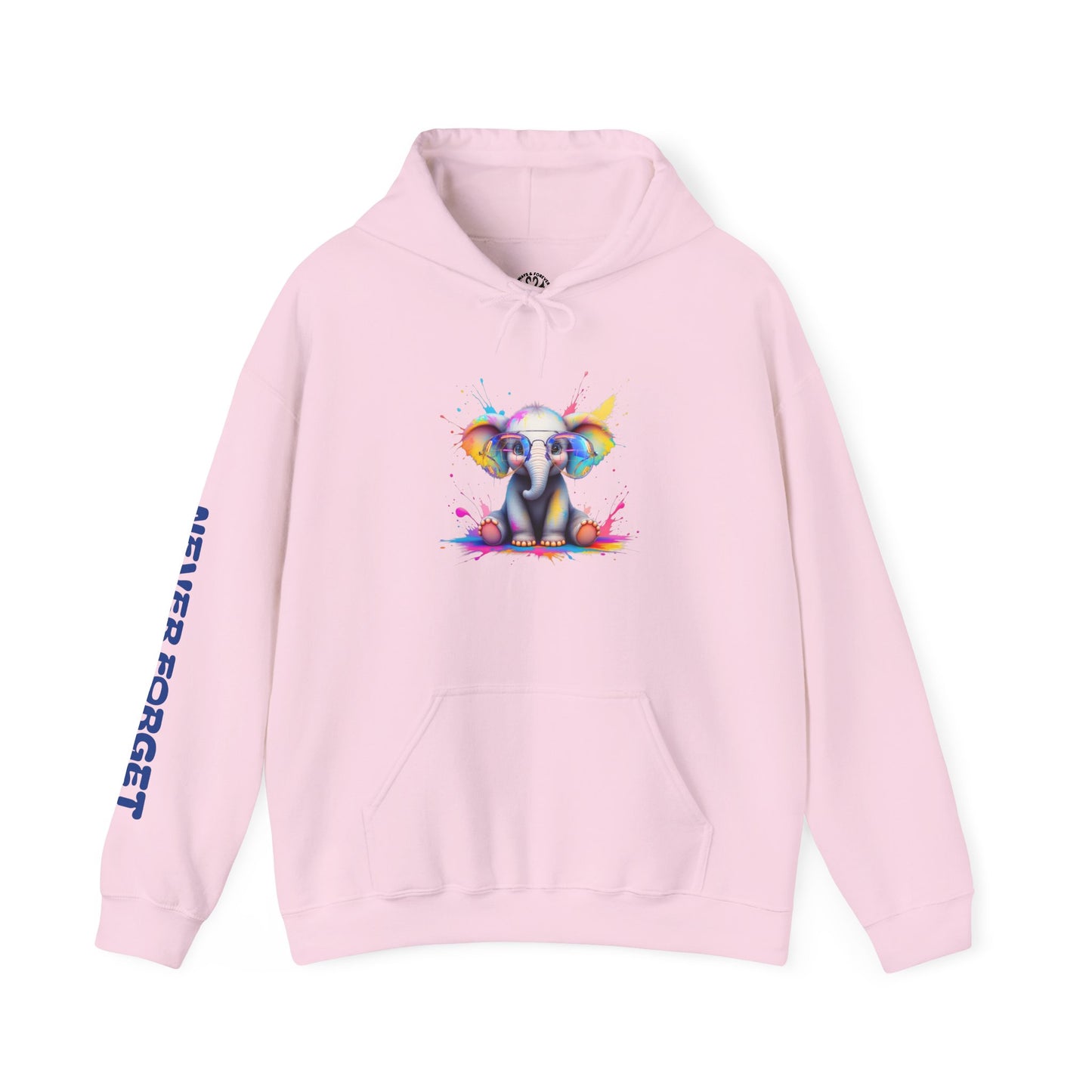 Colorful Elephant Design Unisex Heavy Blend™ Hooded Sweatshirt - Never Forget