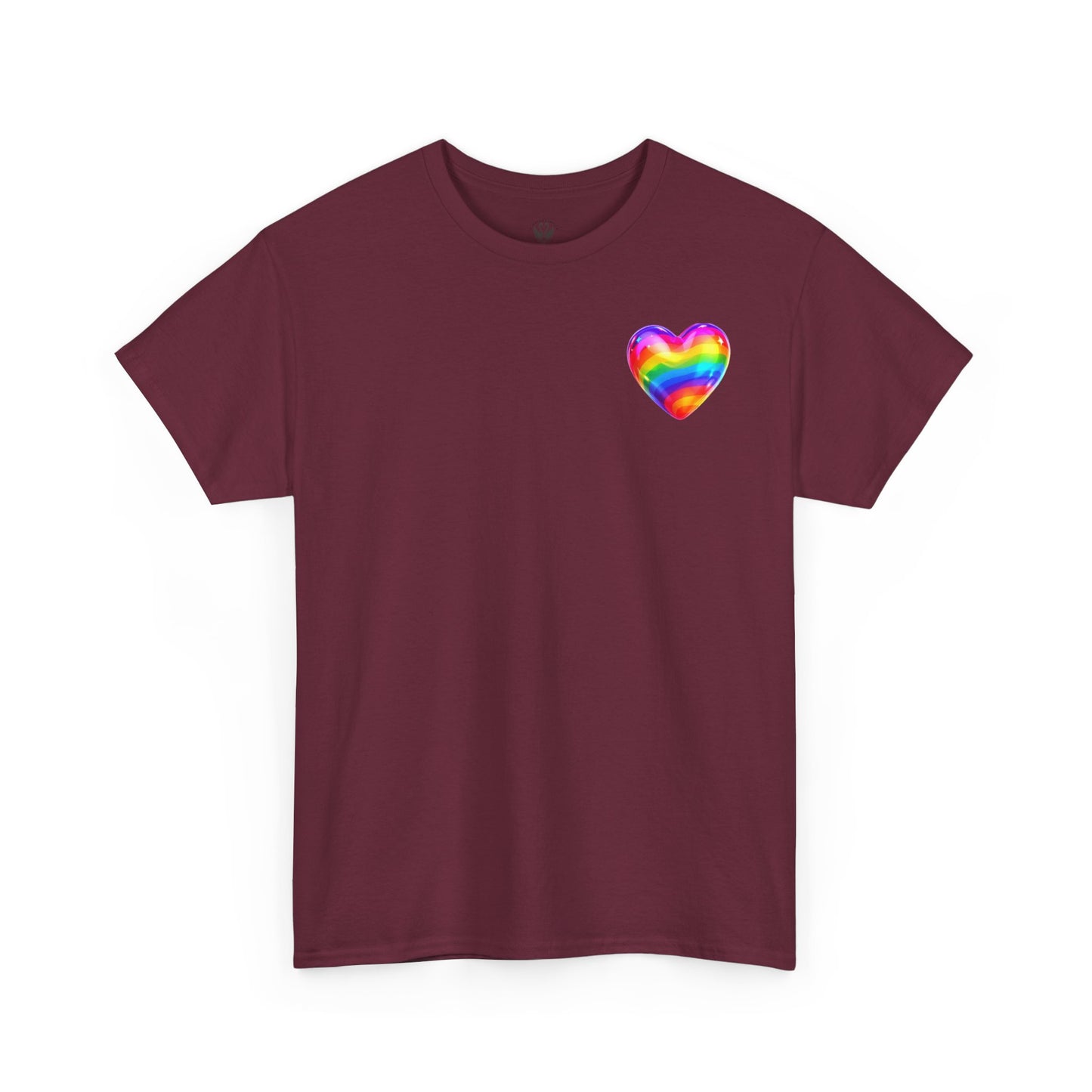 Rainbow Heart Unisex Heavy Cotton Tee - Vibrant LGBT Pride T-Shirt