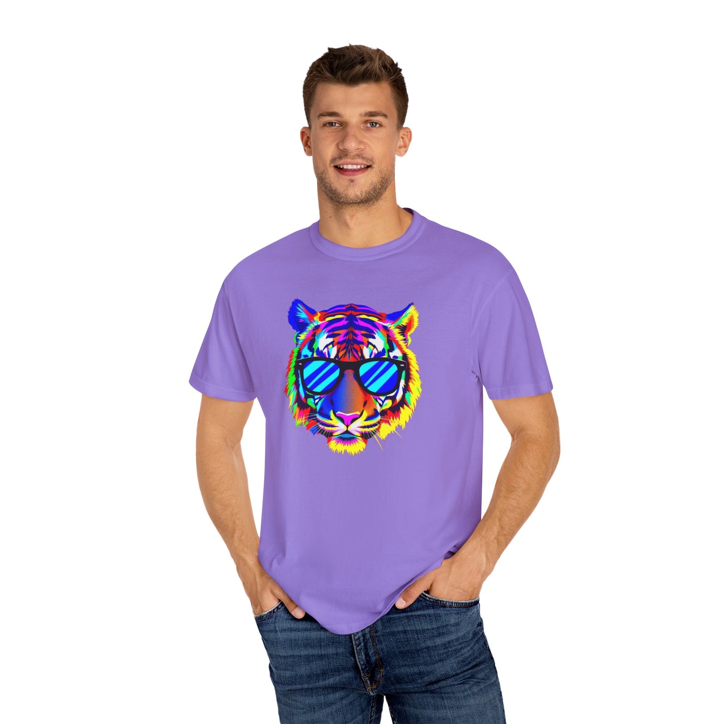 Vibrant Tiger Graphic T-Shirt - Unisex, Cool & Colorful Design