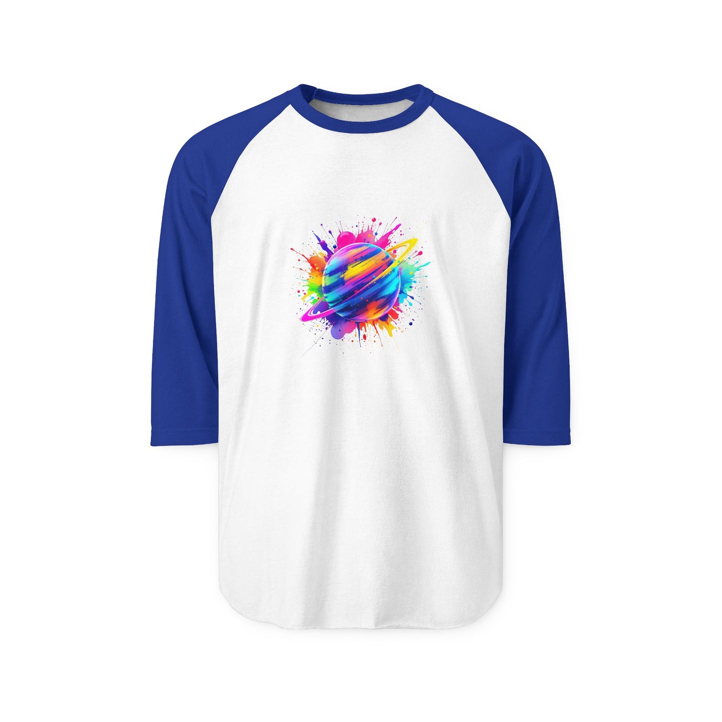 Colorful Planet Graphic Unisex Raglan Shirt - Perfect for Space Lovers!