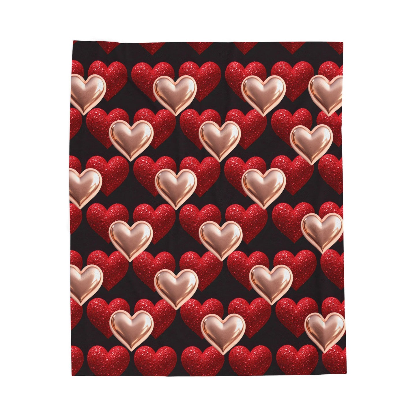 Heart Pattern Velveteen Plush Blanket – Cozy Valentine's Day Gift