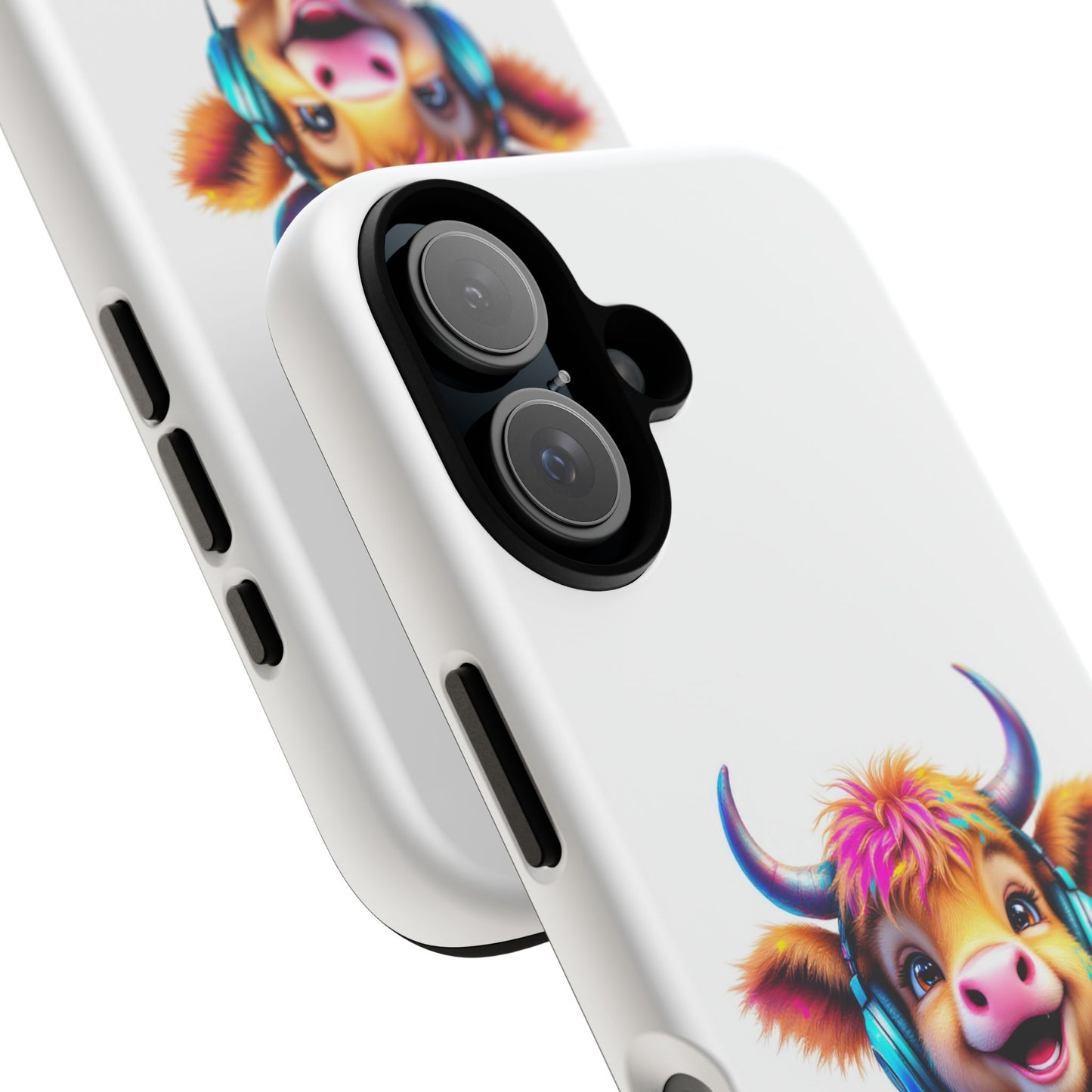Cute Cow Phone Case with Headphones – Tough Cases