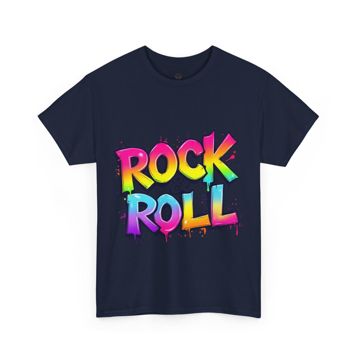 Rock & Roll Unisex Heavy Cotton Tee - Vibrant Graffiti Style Shirt for Music Lovers