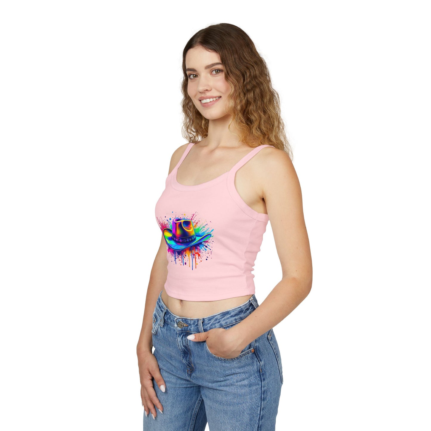 Colorful Cowboy Hat Spaghetti Strap Tank Top