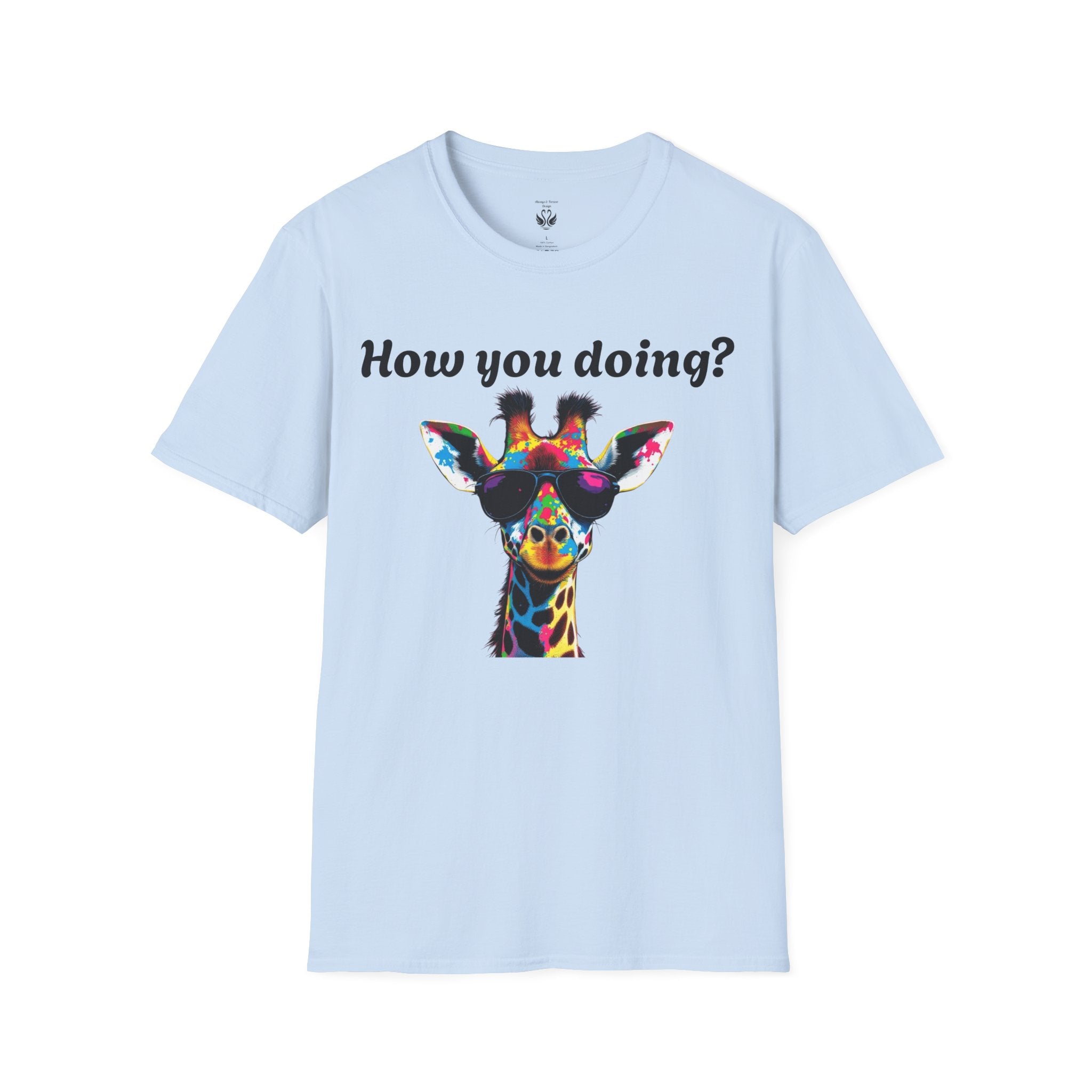 Colorful Giraffe T-Shirt: Fun Animal Tee, Gift for Animal Lovers, Quirky Statement Shirt, Cute Graphic Tee, Unique Birthday Present